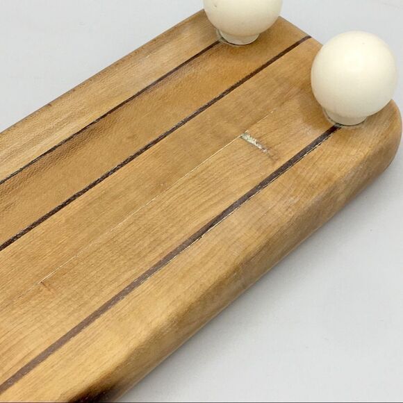 Repurposed Wood Cutting Board Riser Vintage Ball Knob Feet - Picture 11 of 16
